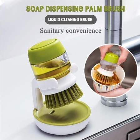 Automatic kitchen liquid-adding pot washing brush